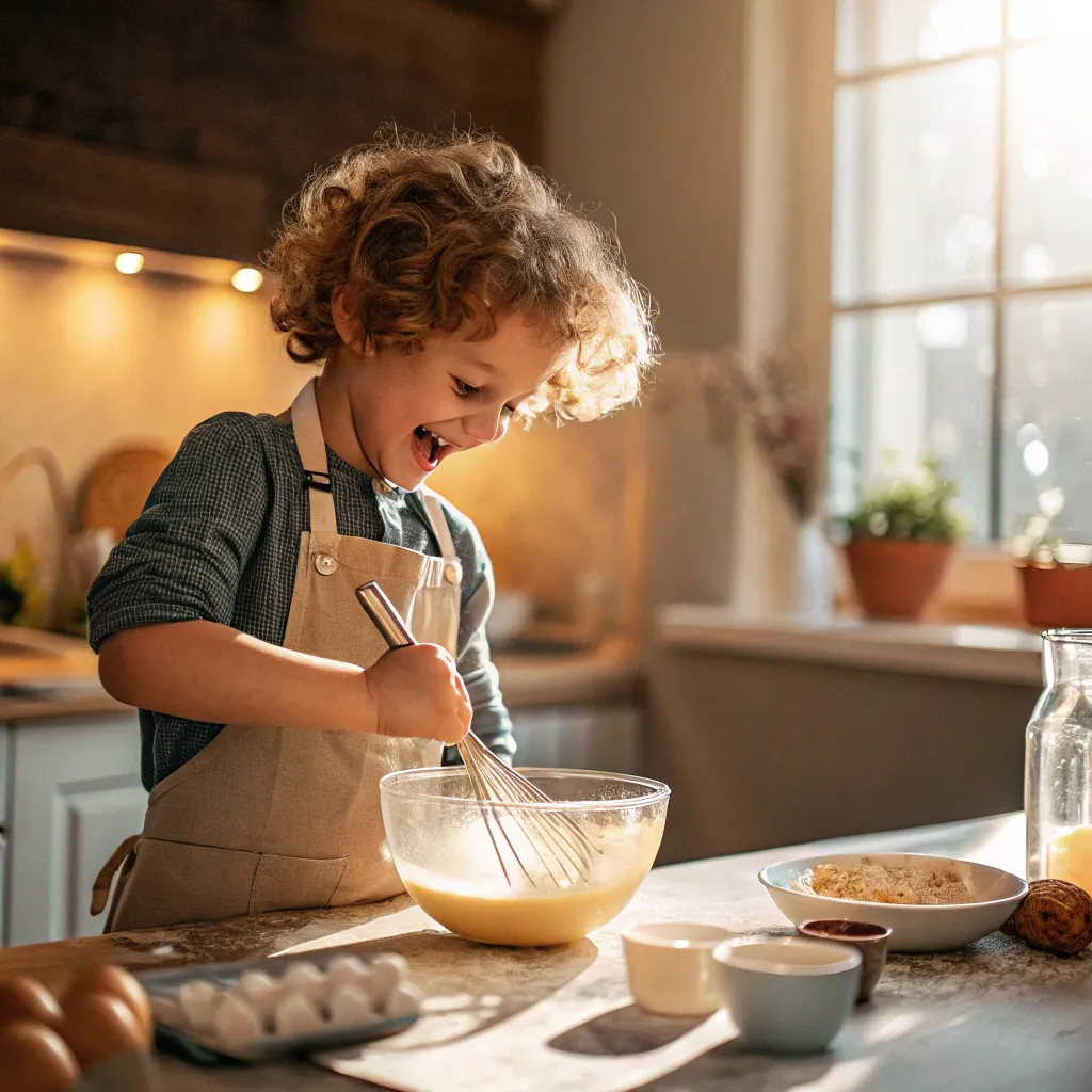 Child enjoying cooking