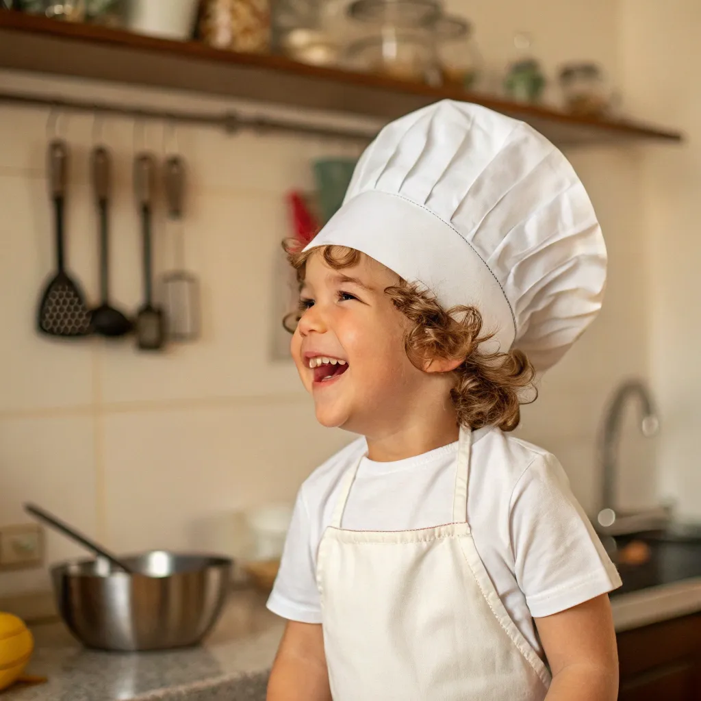 Child with a chef hat