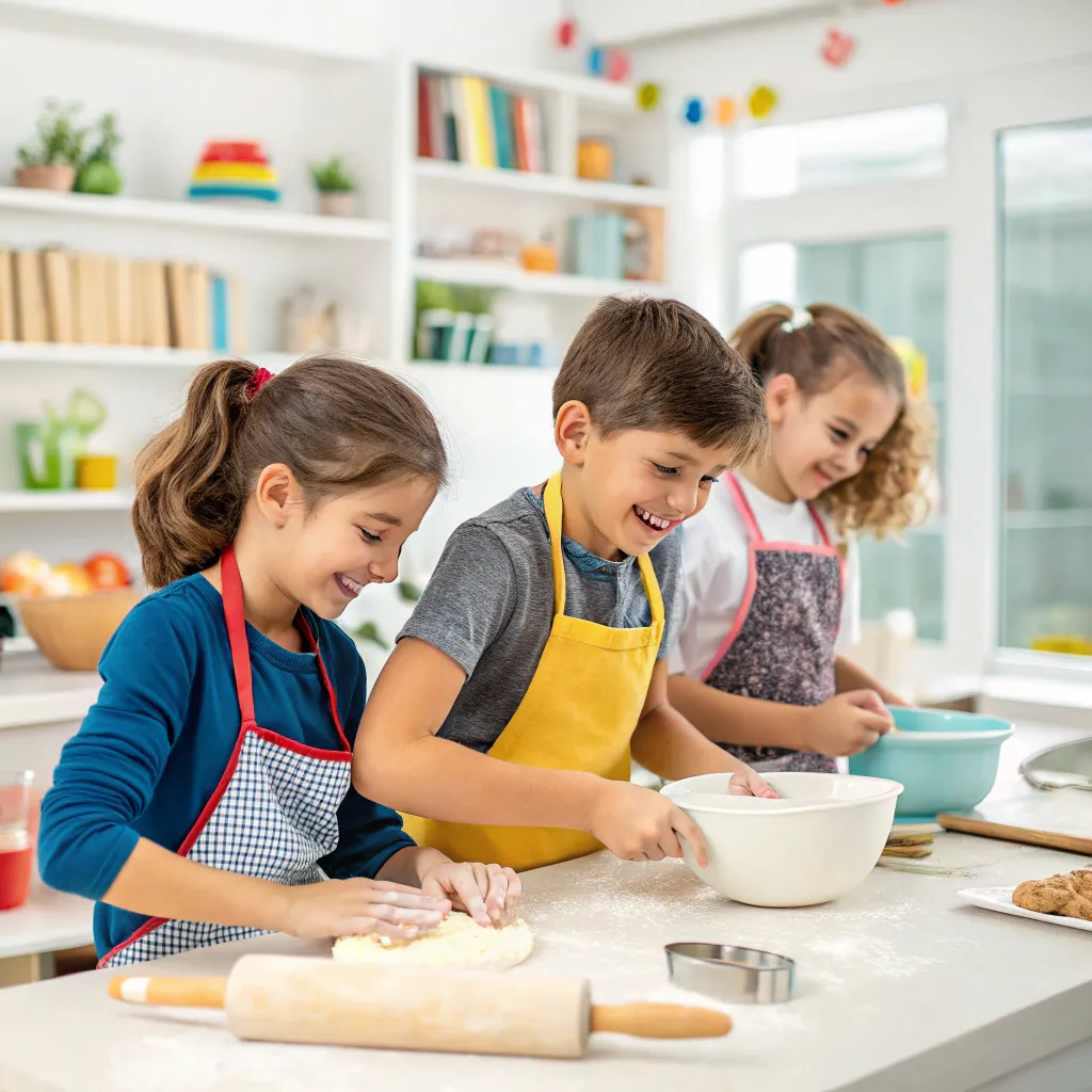 Children enjoying cooking class